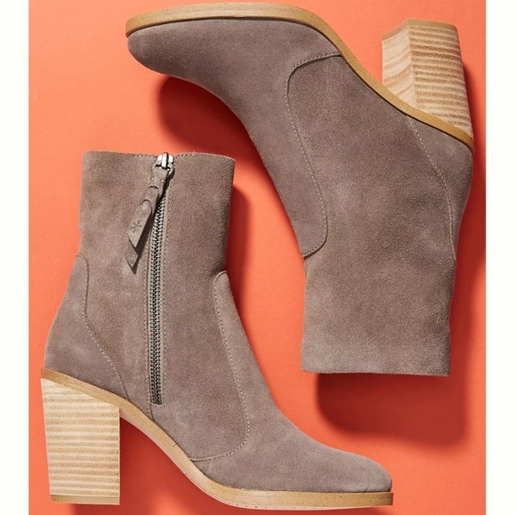 Splendid Shoes - Splendid Gray Suede Roselyn II Midi Booties 8